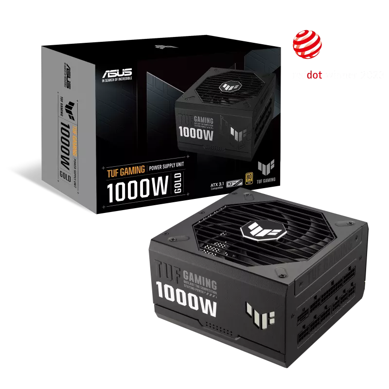 ASUS TUF Gaming 1000W ATX Power Supply Unit, 80 Plus Gold Certification, Fully Modular Black ASUS TUF Gaming 1000W ATX Power Supply Unit, 80 Plus Gold Certification, Fully Modular Black